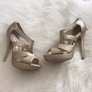 Steve Madden Gold Glitter Heel